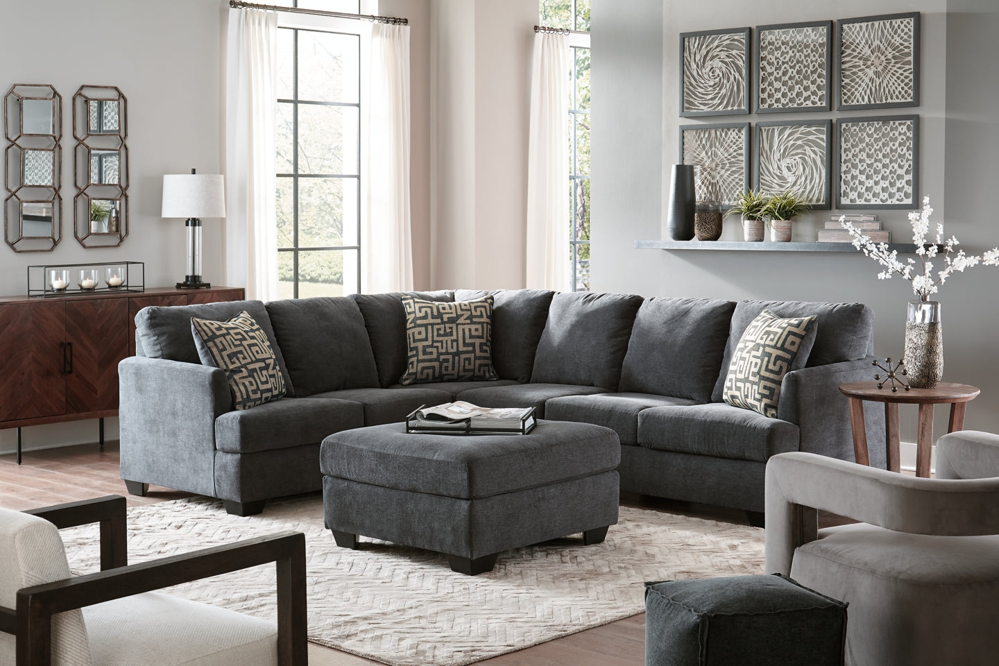 Ambrielle 2-Piece Sectional with Ottoman - PKG011623