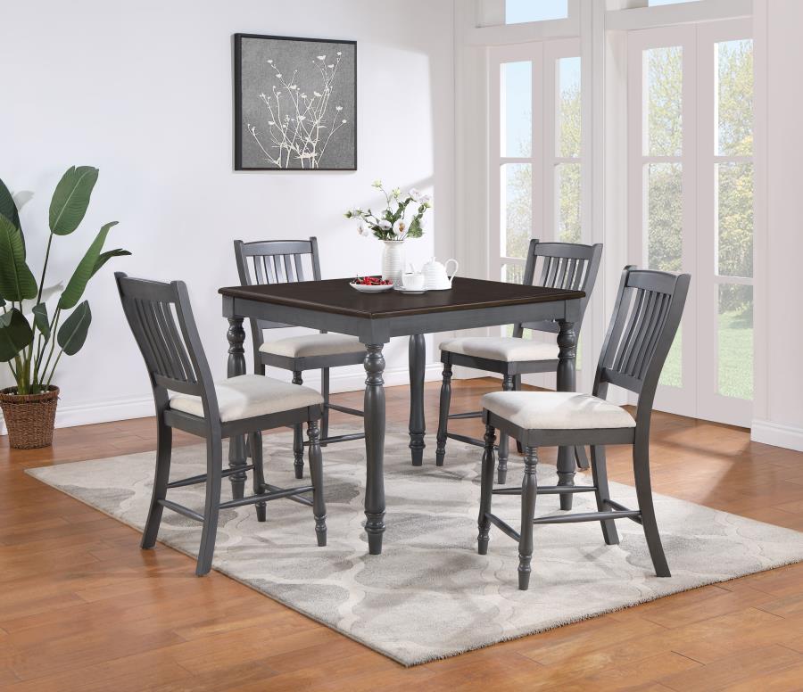 Wiley Brown 5 Pc Counter Height Dining Set
