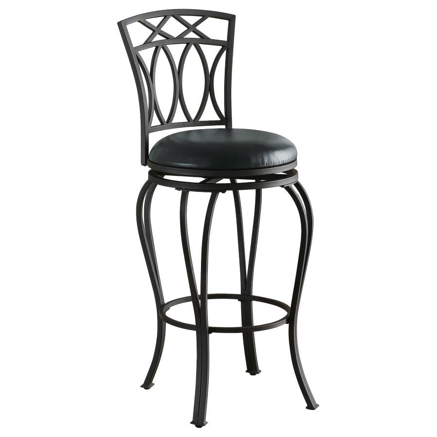 Adamsville Black Swivel Bar Stool