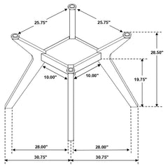 Paxton Brown Dining Table Base