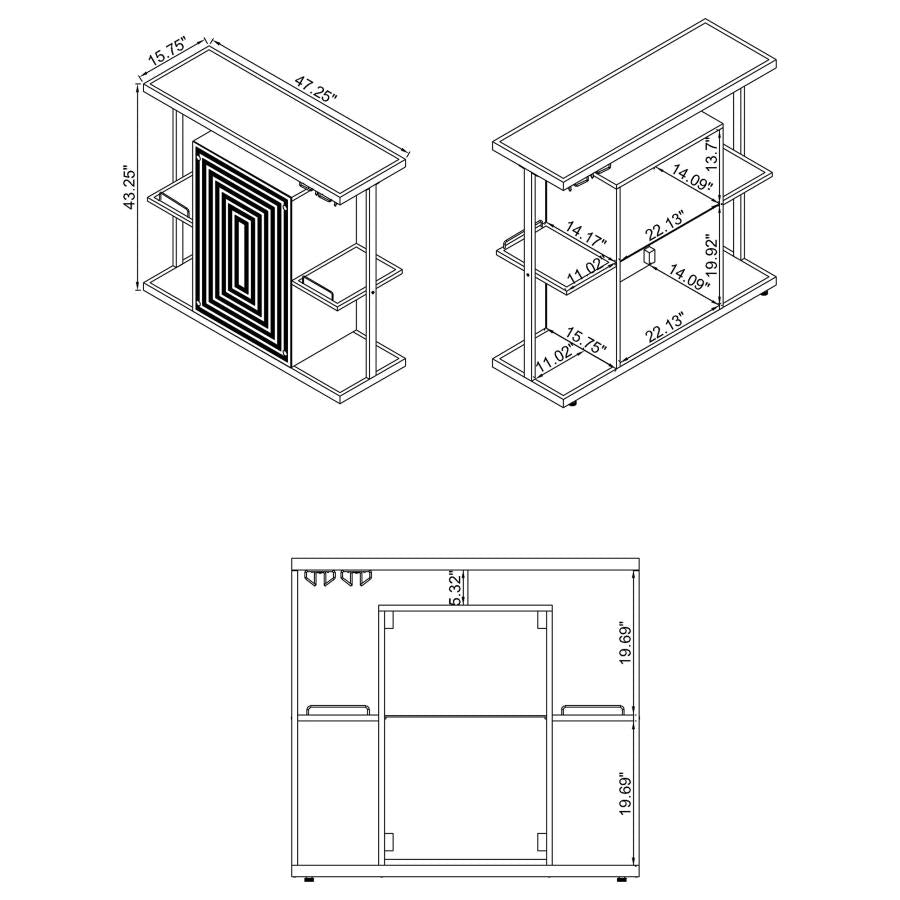 Zinnia Black Home Bar