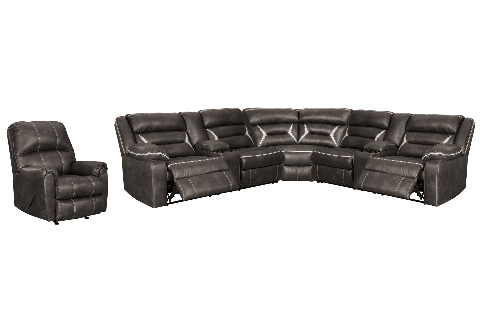 Kincord 3-Piece Sectional with Recliner - PKG000835