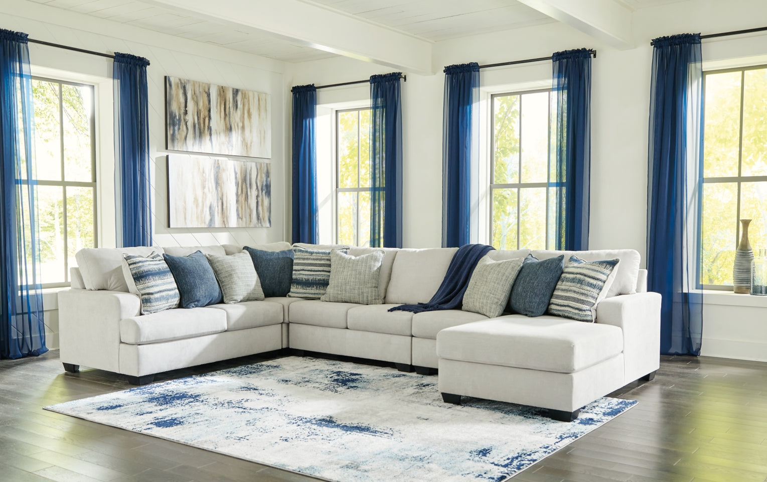 Lowder 5-Piece Sectional with Ottoman - PKG012994
