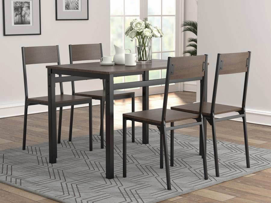 Lana Black 5 Pc Dining Set