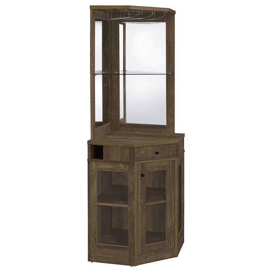 Alviso Brown Corner Bar Cabinet