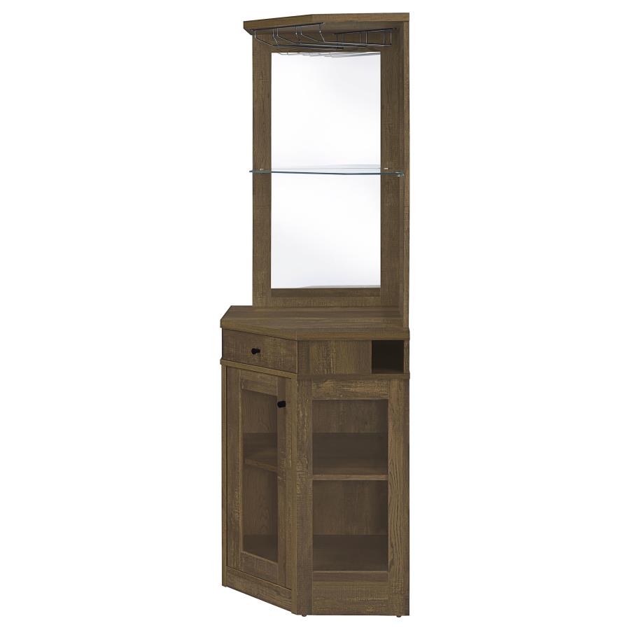 Alviso Brown Corner Bar Cabinet