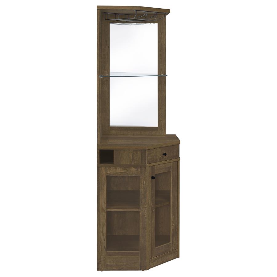 Alviso Brown Corner Bar Cabinet