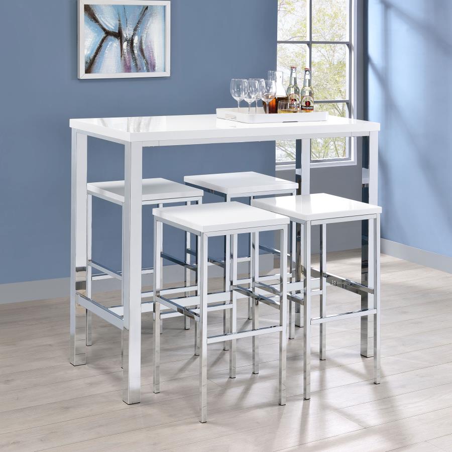 Natividad White 5 Pc Bar Set