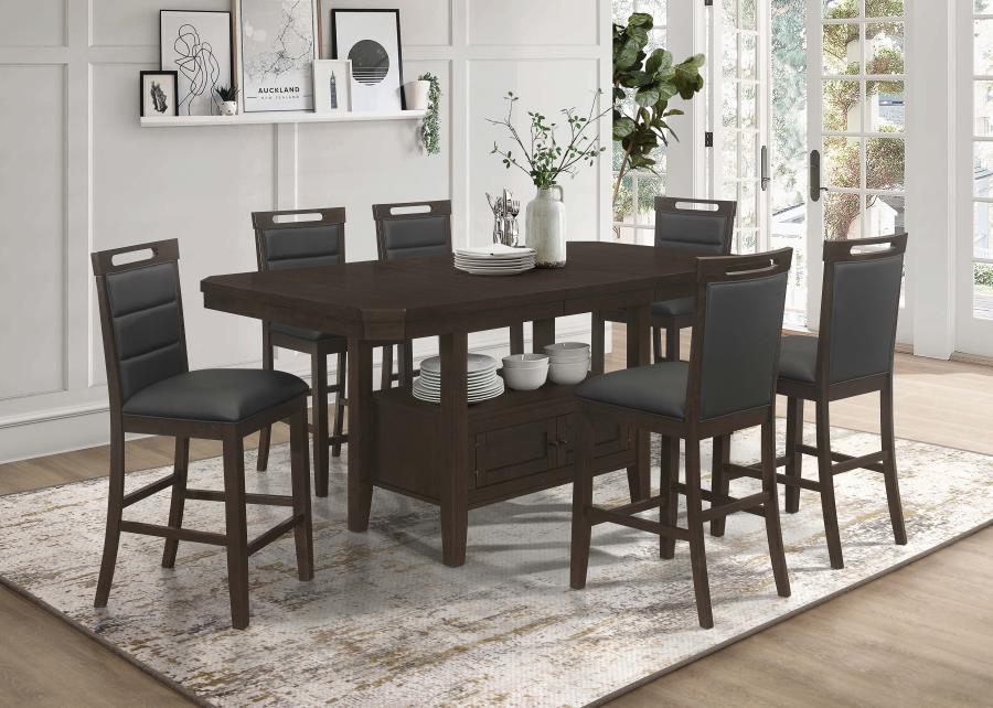 Prentiss Brown 7 Pc Counter Height Dining Set