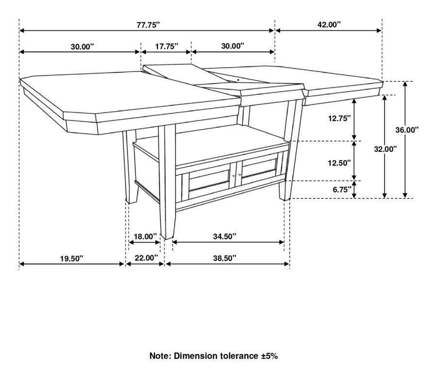 Prentiss Brown 5 Pc Counter Height Dining Set