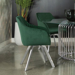 Arika Green Swivel Arm Chair