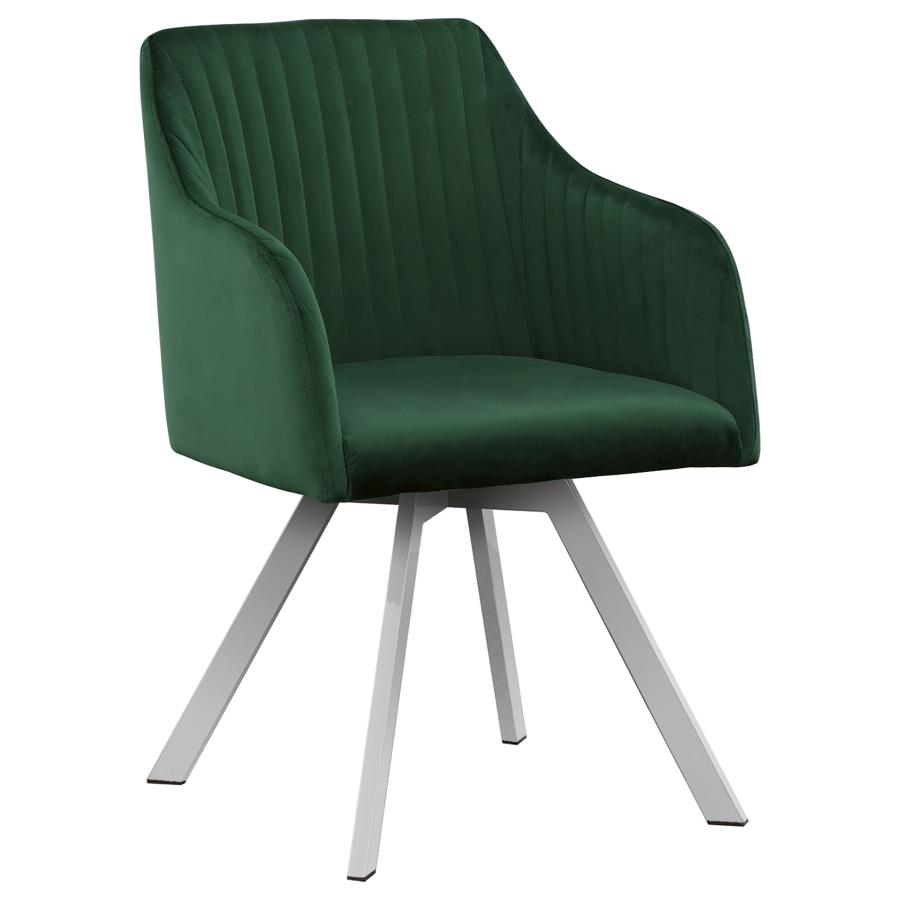 Arika Green Swivel Arm Chair