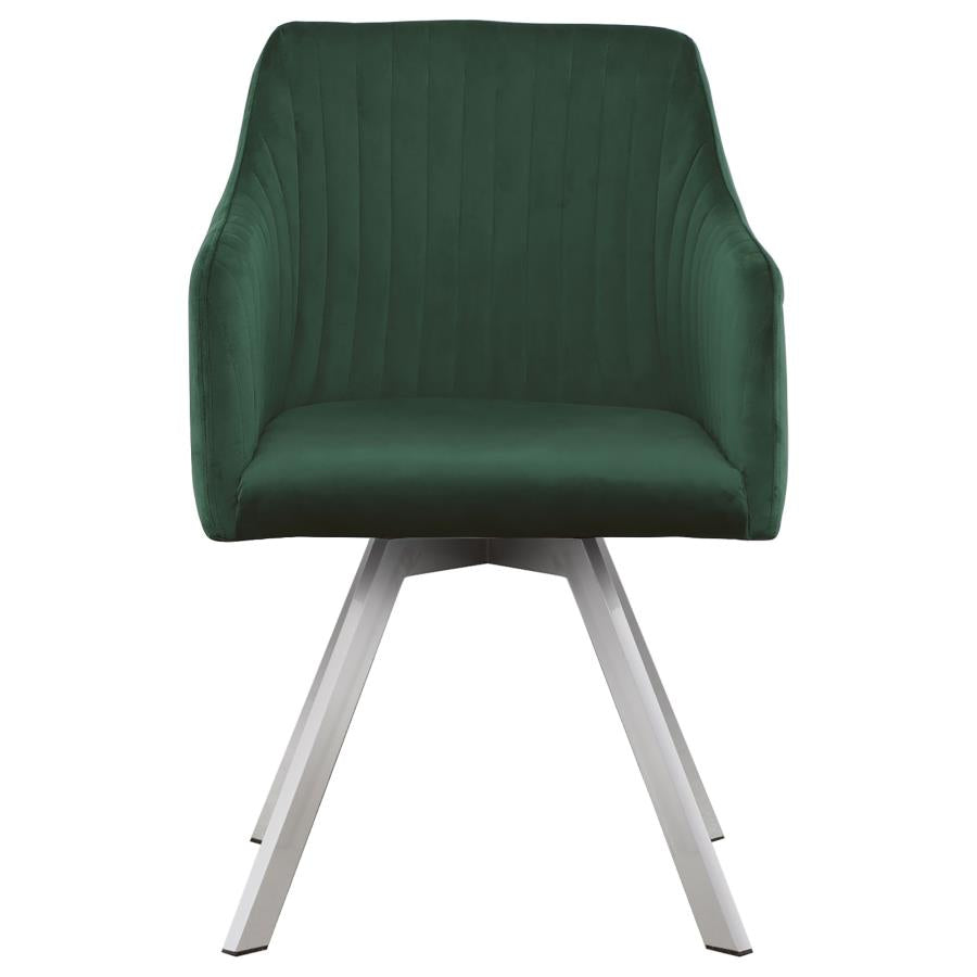 Arika Green Swivel Arm Chair