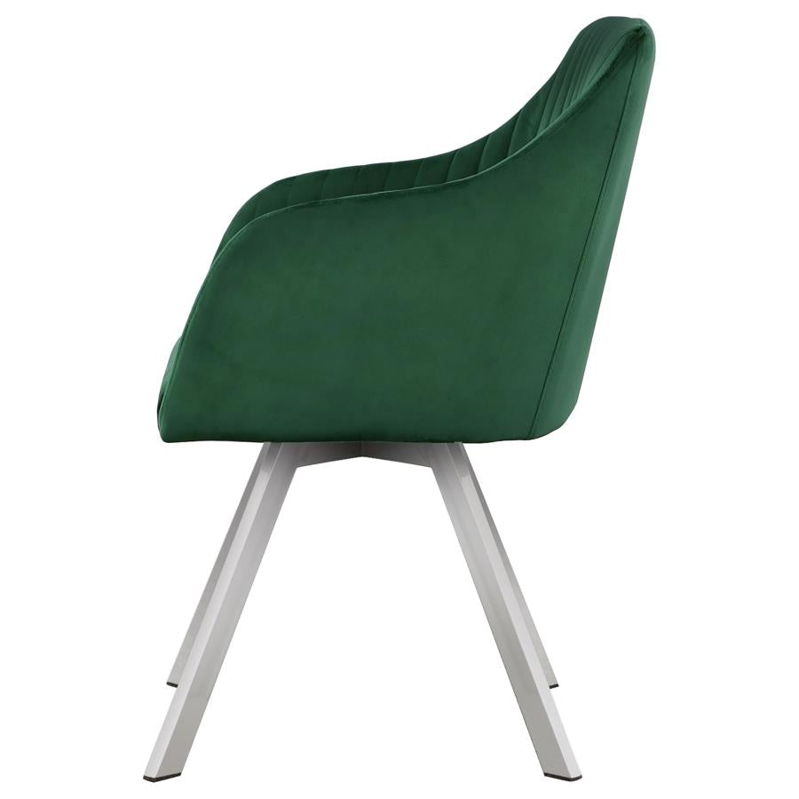 Arika Green Swivel Arm Chair