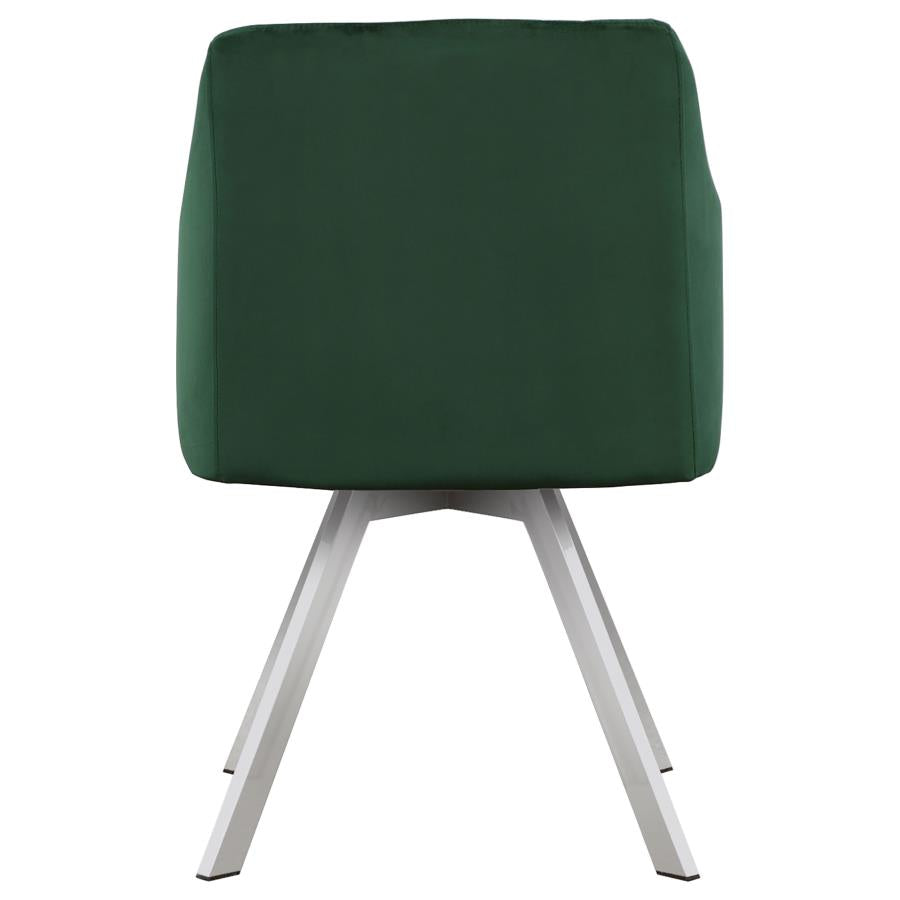 Arika Green Swivel Arm Chair