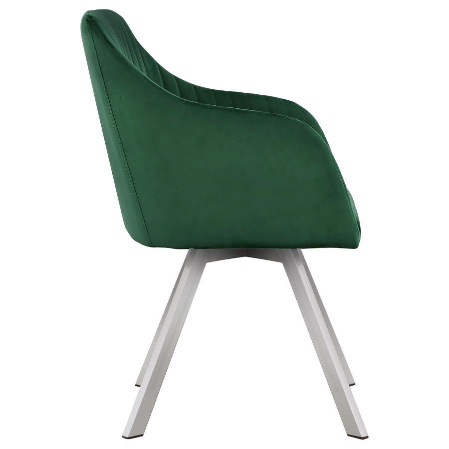 Arika Green Swivel Arm Chair