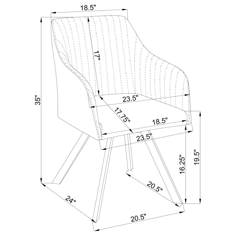 Arika Green Swivel Arm Chair