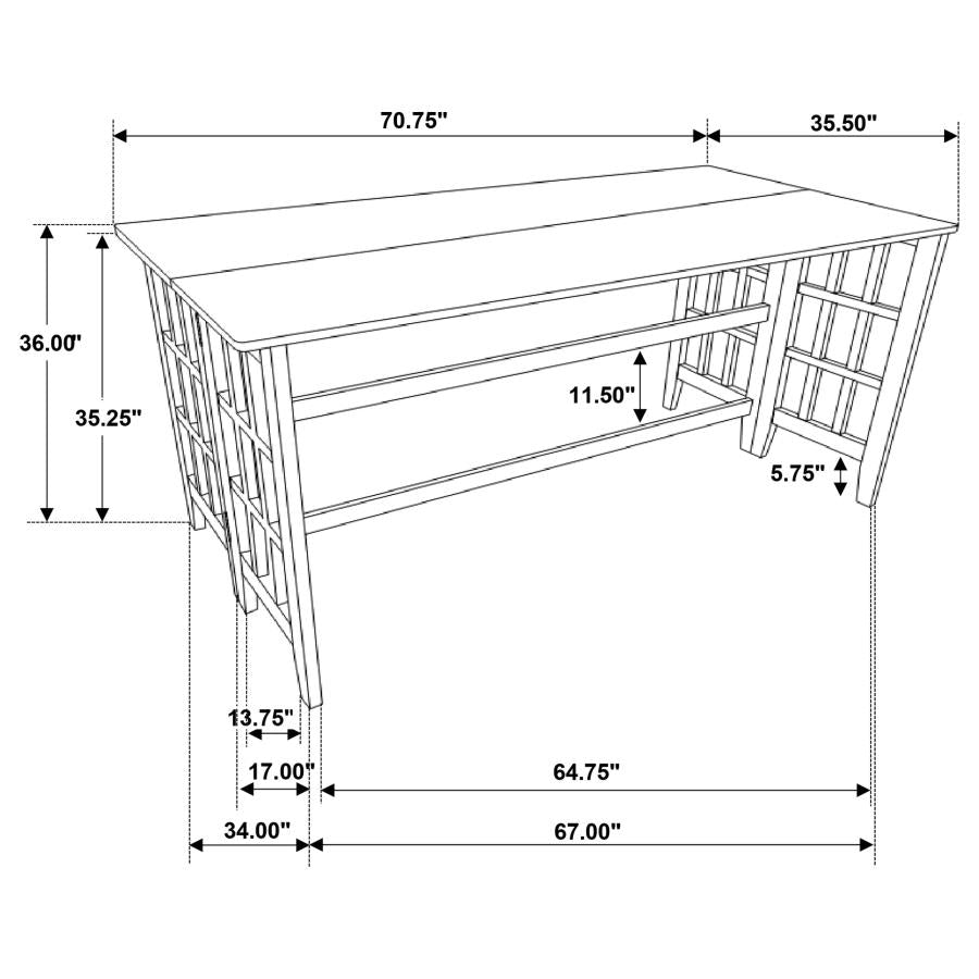 Gabriel Brown Counter Height Dining Table