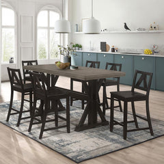 Bairn Black 7 Pc Counter Height Dining Set
