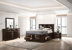Phoenix Brown California King Bed 4 Pc Set