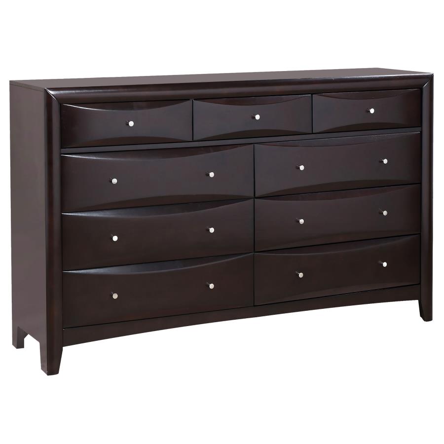 Phoenix Brown California King Bed 4 Pc Set