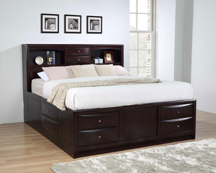 Phoenix Brown California King Storage Bed