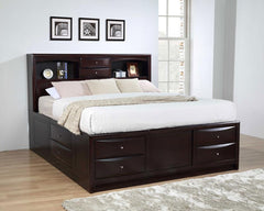Phoenix Brown California King Storage Bed