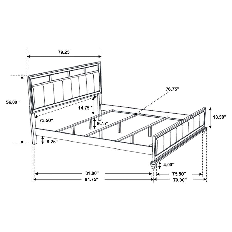 Barzini Black Eastern King Bed