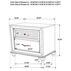Barzini Black Nightstand