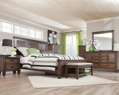 Franco Brown Eastern King Bed 4 Pc Set