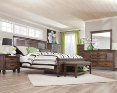 Franco Brown California King Bed 4 Pc Set