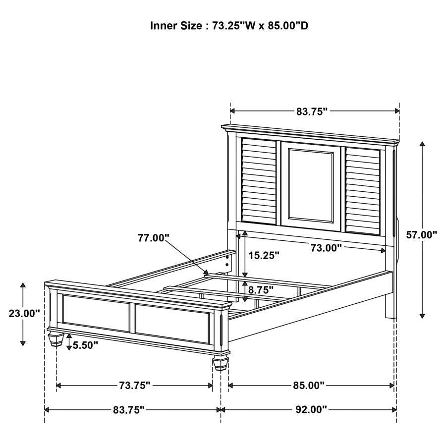 Franco Brown California King Bed 4 Pc Set