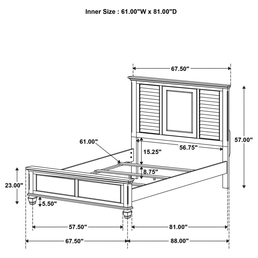 Franco Brown Queen Bed