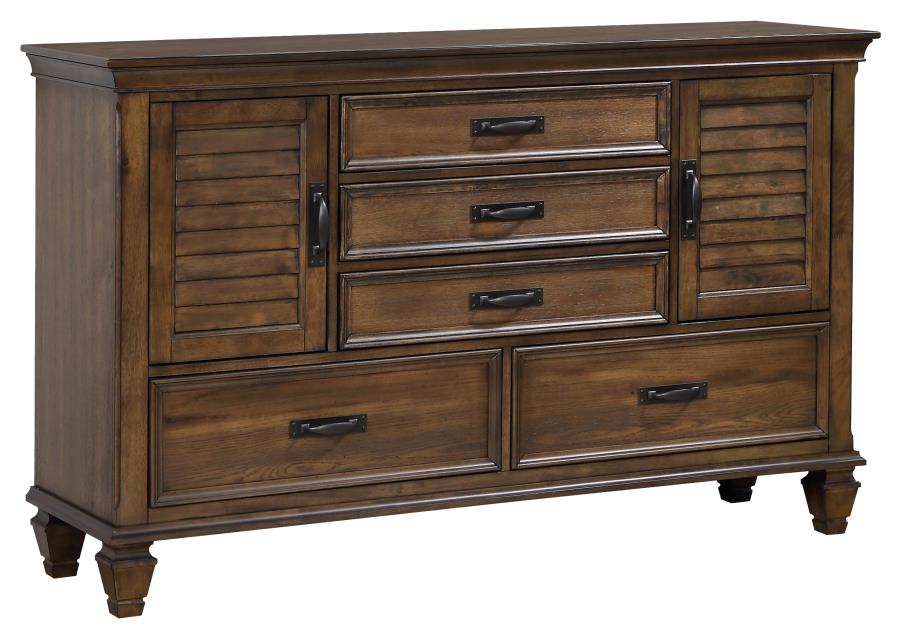 Franco Brown Queen Bed 5 Pc Set