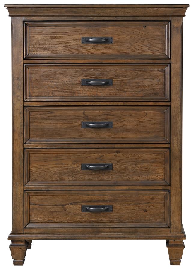 Franco Brown Queen Bed 5 Pc Set