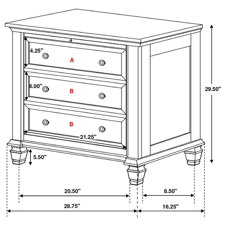 Sandy Beach Ivory Nightstand