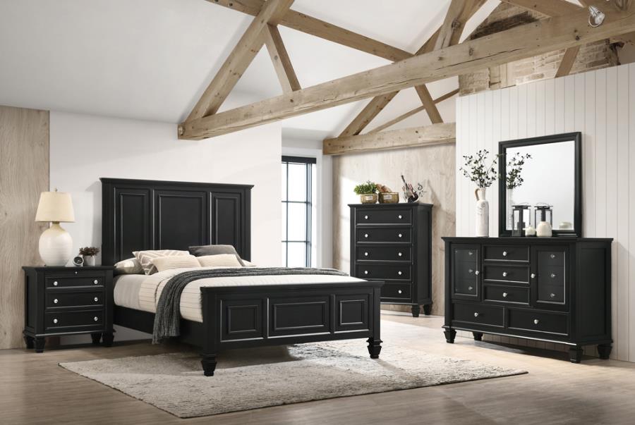 Sandy Beach Black Eastern King Bed 4 Pc Set