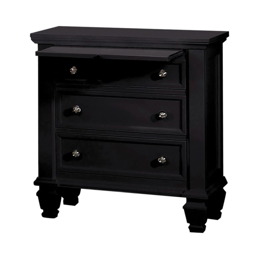 Sandy Beach Black Nightstand