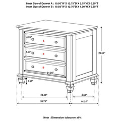 Sandy Beach Black Nightstand