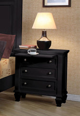 Sandy Beach Black Nightstand