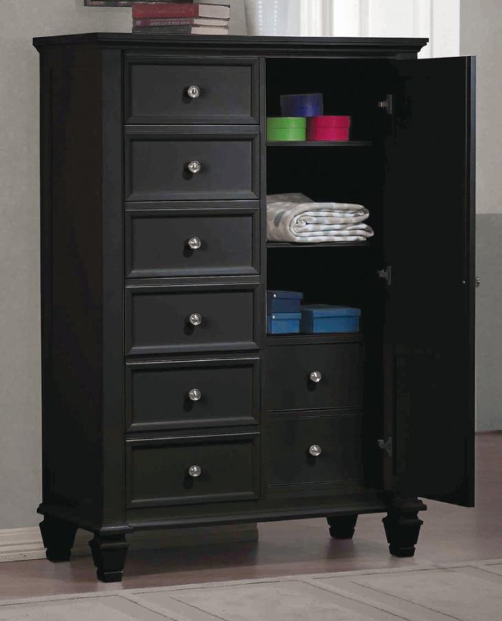 Sandy Beach Black Door Chest