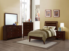 Serenity Brown Twin Bed 4 Pc Set