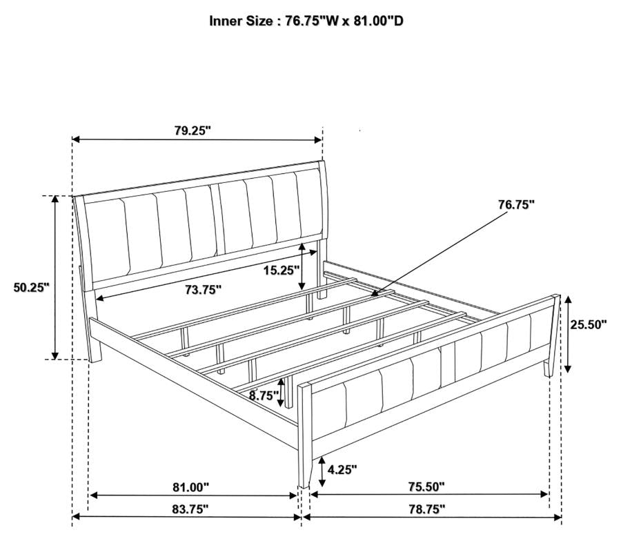 Carlton Brown Eastern King Bed 4 Pc Set