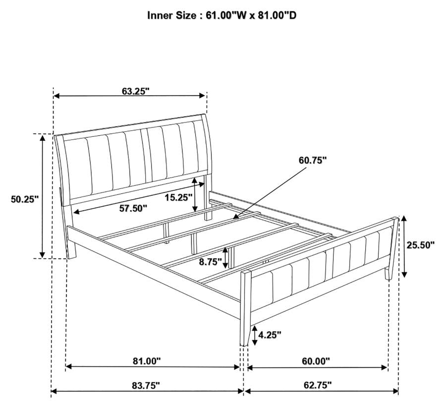 Carlton Brown Queen Bed 4 Pc Set