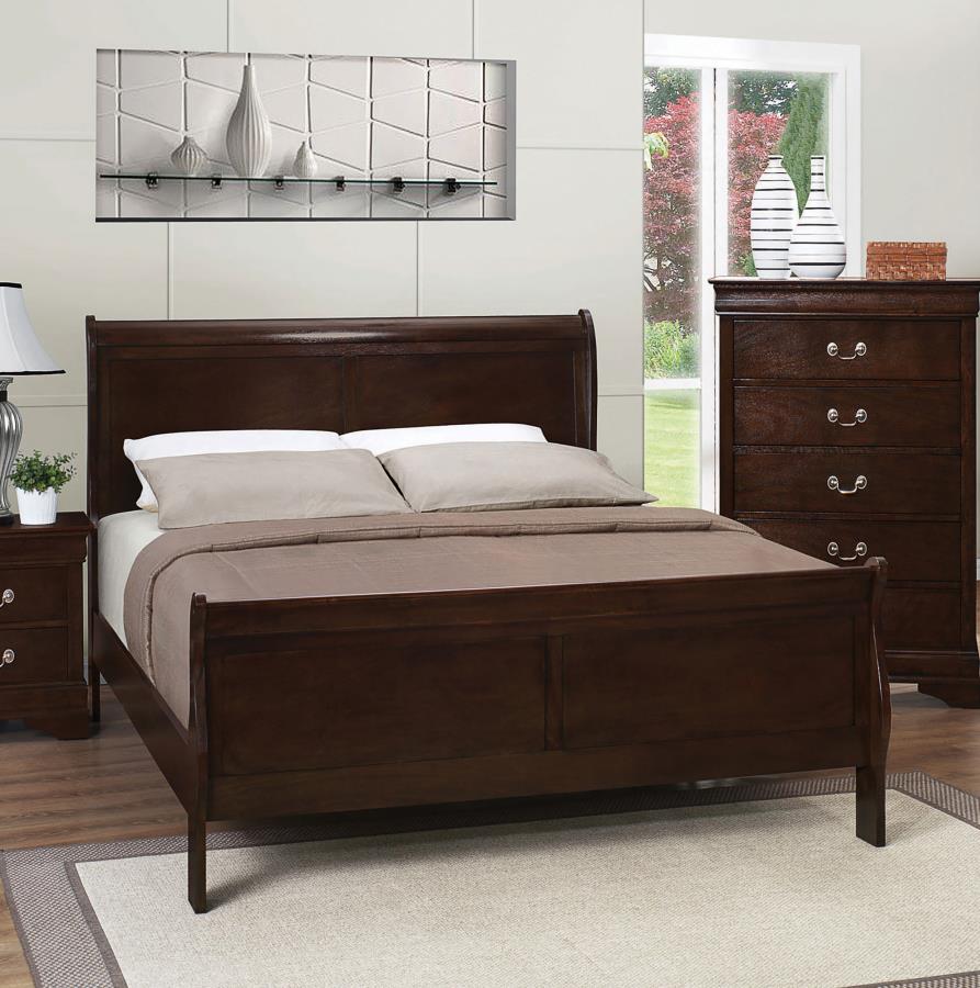 Louis Philippe Brown Full Bed