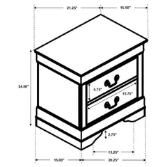 Louis Philippe Brown Nightstand