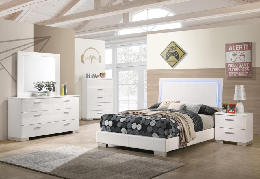 Felicity White Full Bed 4 Pc Set