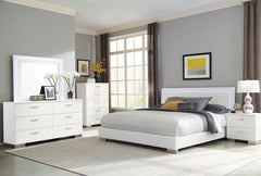 Felicity White Eastern King Bed 5 Pc Set
