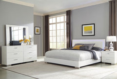 Felicity White California King Bed 4 Pc Set