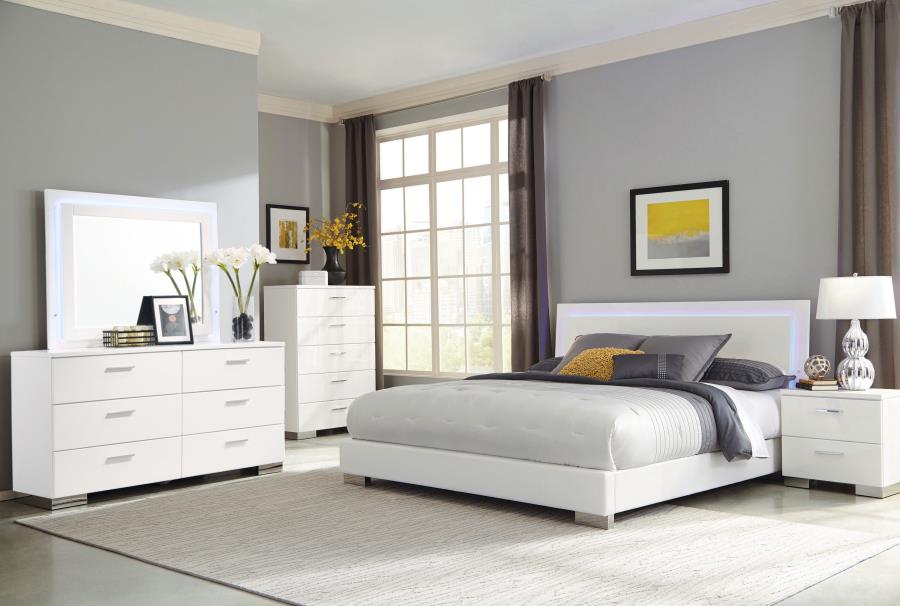 Felicity White California King Bed 5 Pc Set